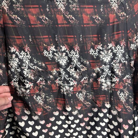 Fun Fun Colorful Mixed Print Long Sleeve Mini Dress Girls Size IT44/US 14 Hearts - Picture 2 of 10